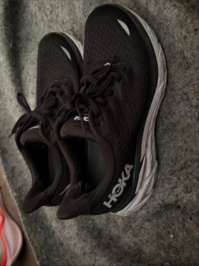 Hoka Black Athletic Sneakers with White Midsole